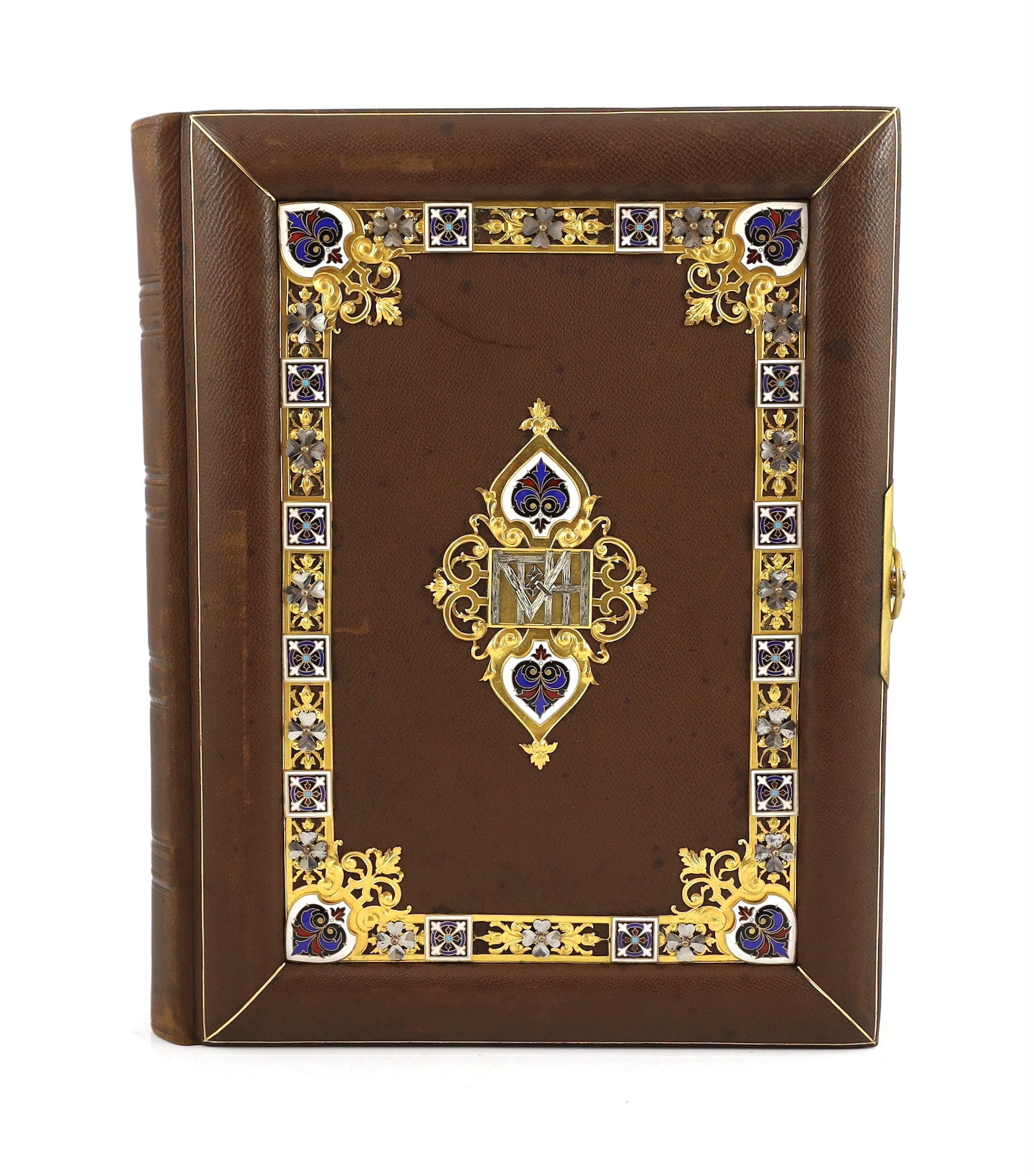 An ornate Victorian boxed presentation photograph album, casket 44cm wide, 37cm deep, 15cm high